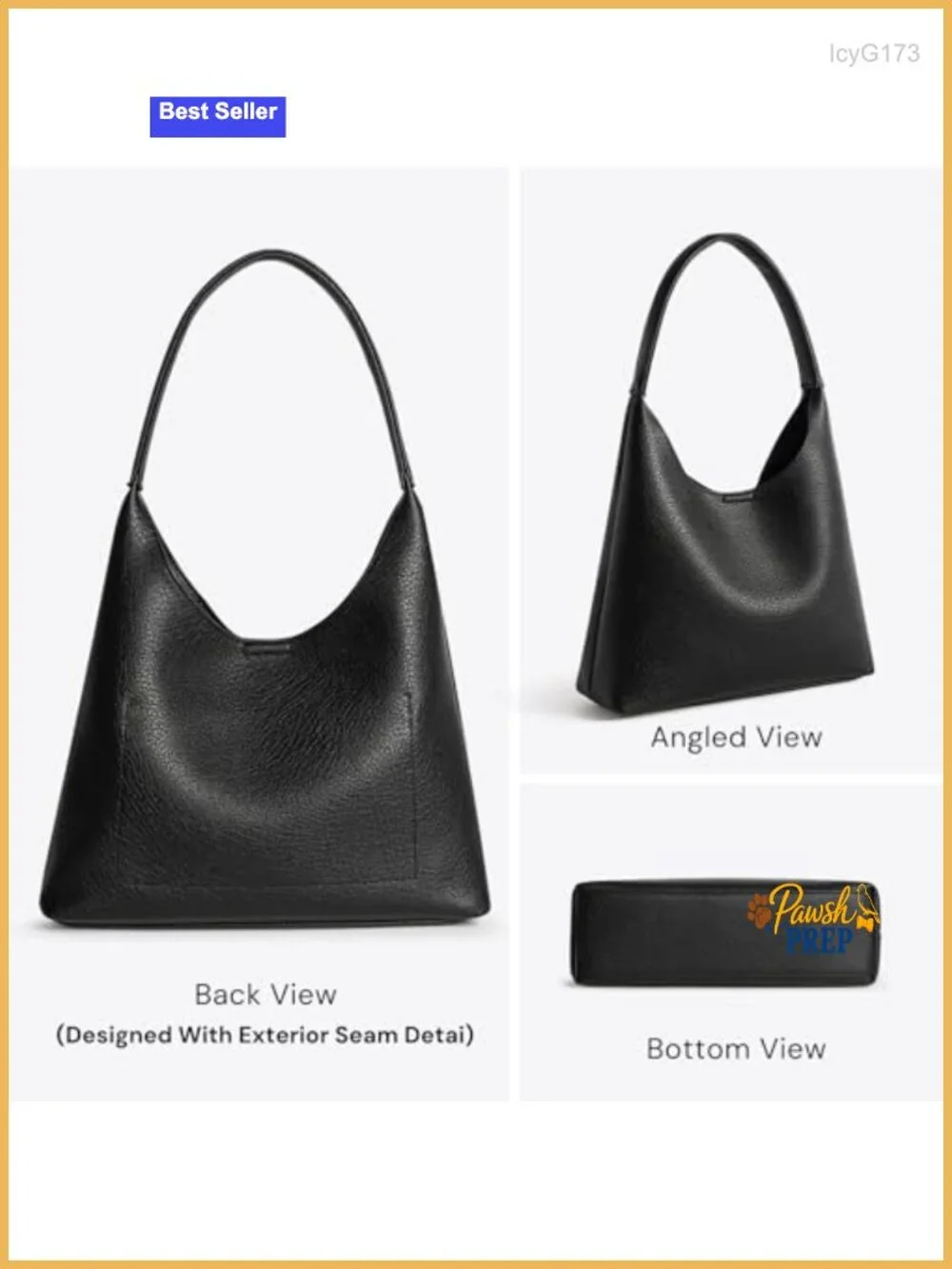 Slouchy Hobo Shoulder Bag for Women Vegan Leather Small Purse Compact Everyday